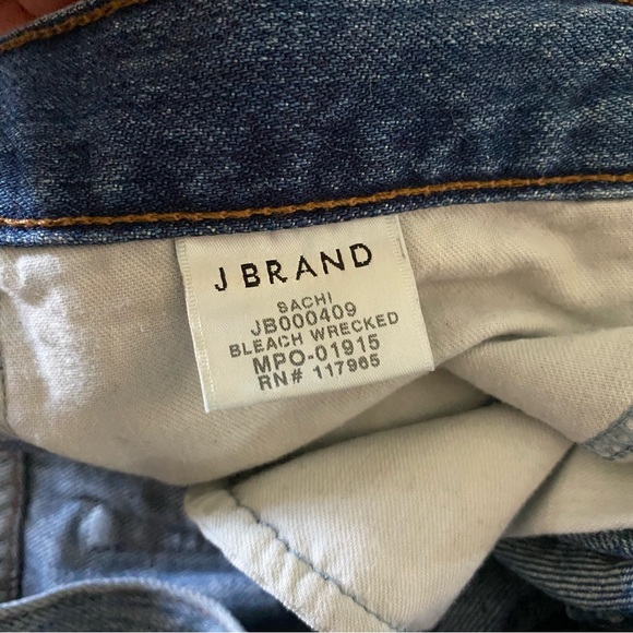 • j brand sachi bleach wrecked denim shorts • - Picture 4 of 8